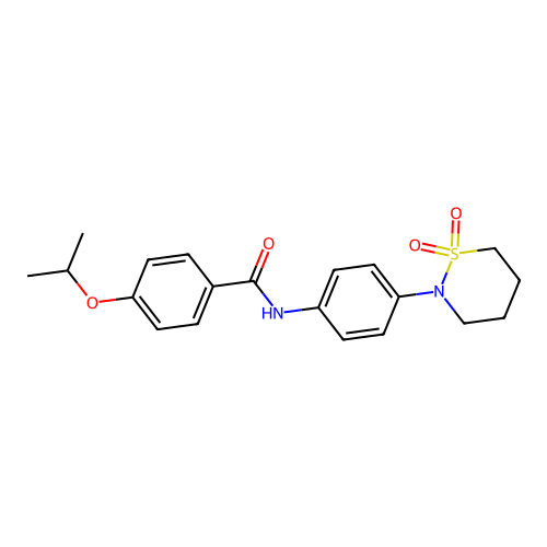 N-[4-(1,1-dioxothiazinan-2-yl)phenyl]-4-propan-2-yloxybenzamide structure