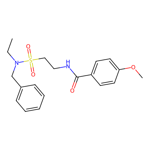 N-{2-[benzyl(ethyl)sulfamoyl]ethyl}-4-methoxybenzamide structure