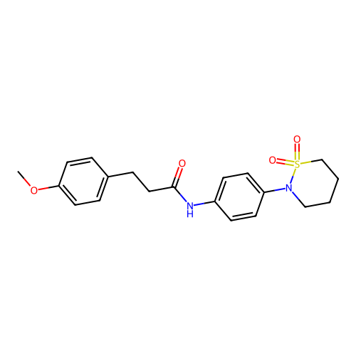 N-[4-(1,1-dioxothiazinan-2-yl)phenyl]-3-(4-methoxyphenyl)propanamide structure