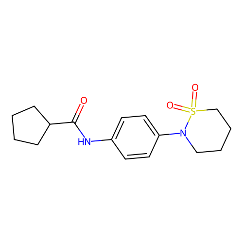 N-(4-(1,1-dioxido-1,2-thiazinan-2-yl)phenyl)cyclopentanecarboxamide structure