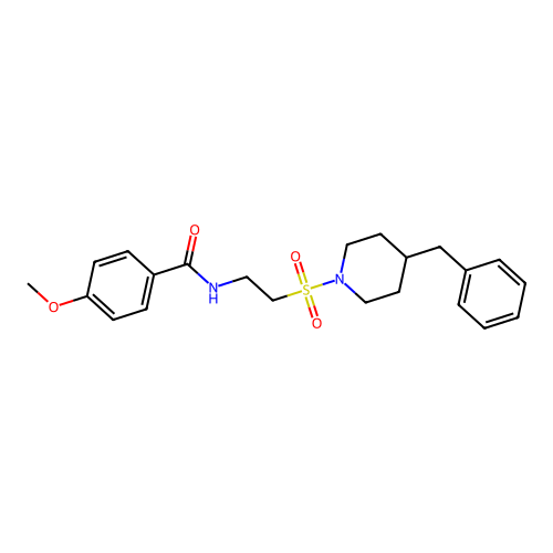 N-(2-((4-benzylpiperidin-1-yl)sulfonyl)ethyl)-4-methoxybenzamide structure