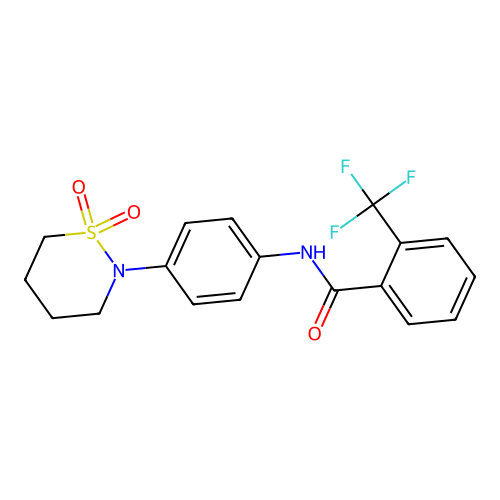 N-[4-(1,1-dioxothiazinan-2-yl)phenyl]-2-(trifluoromethyl)benzamide structure