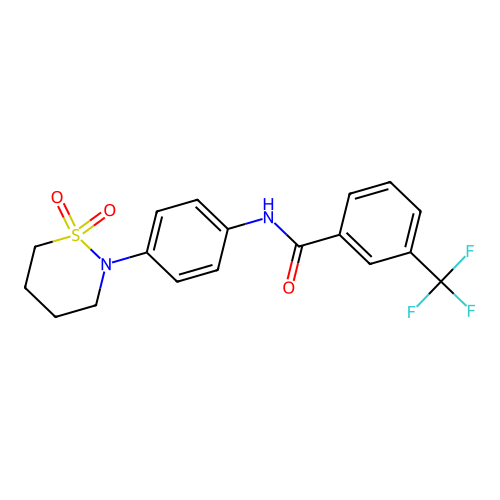 N-[4-(1,1-dioxothiazinan-2-yl)phenyl]-3-(trifluoromethyl)benzamide structure
