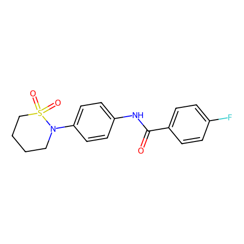 N-[4-(1,1-dioxothiazinan-2-yl)phenyl]-4-fluorobenzamide structure