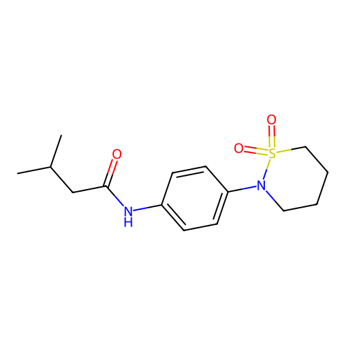 N-(4-(1,1-dioxido-1,2-thiazinan-2-yl)phenyl)-3-methylbutanamide structure