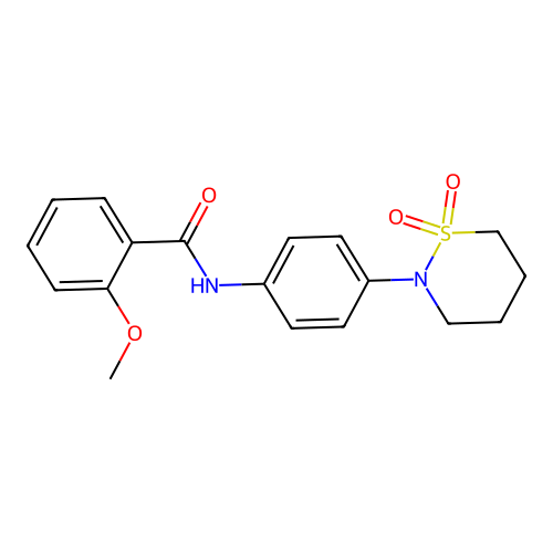 N-(4-(1,1-dioxido-1,2-thiazinan-2-yl)phenyl)-2-methoxybenzamide structure
