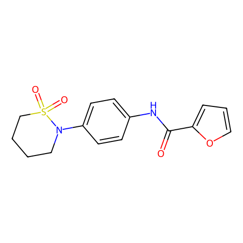 N-(4-(1,1-dioxido-1,2-thiazinan-2-yl)phenyl)furan-2-carboxamide structure