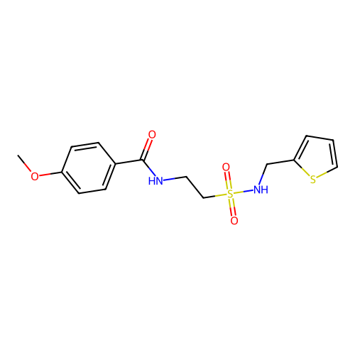 4-methoxy-N-(2-(N-(thiophen-2-ylmethyl)sulfamoyl)ethyl)benzamide structure