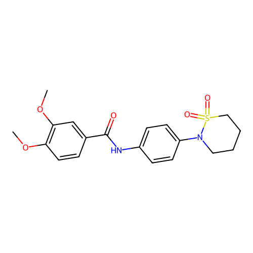 N-[4-(1,1-dioxothiazinan-2-yl)phenyl]-3,4-dimethoxybenzamide structure