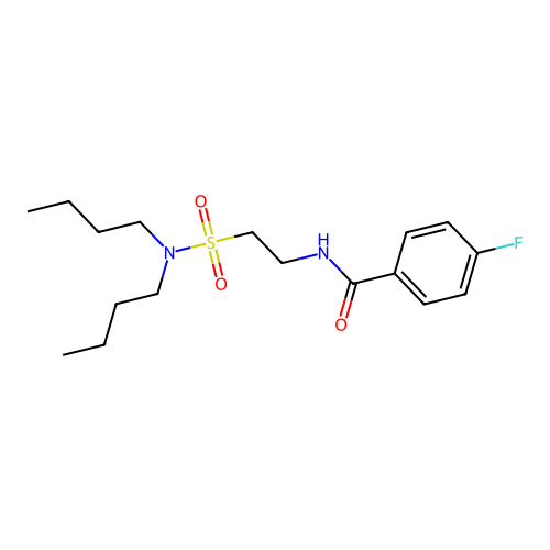 N-[2-(dibutylsulfamoyl)ethyl]-4-fluorobenzamide structure
