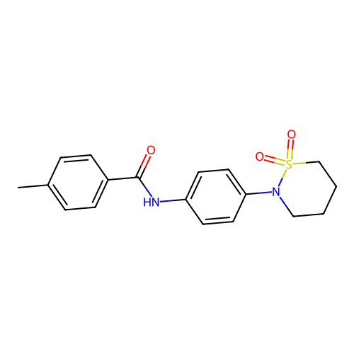 N-(4-(1,1-dioxido-1,2-thiazinan-2-yl)phenyl)-4-methylbenzamide structure