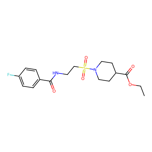 Ethyl 1-((2-(4-fluorobenzamido)ethyl)sulfonyl)piperidine-4-carboxylate structure