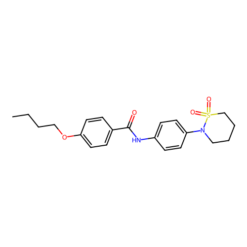 4-butoxy-N-[4-(1,1-dioxothiazinan-2-yl)phenyl]benzamide structure