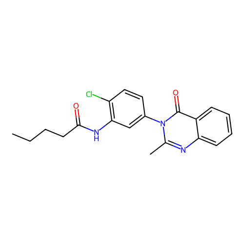 N-(2-chloro-5-(2-methyl-4-oxoquinazolin-3(4H)-yl)phenyl)pentanamide structure