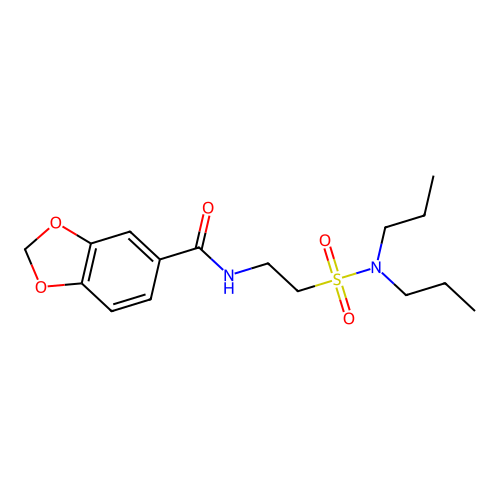 N-[2-(dipropylsulfamoyl)ethyl]-1,3-benzodioxole-5-carboxamide structure