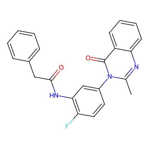 N-(2-fluoro-5-(2-methyl-4-oxoquinazolin-3(4H)-yl)phenyl)-2-phenylacetamide structure