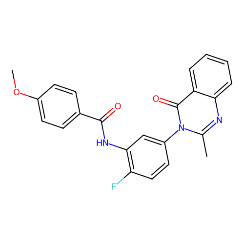 N-(2-fluoro-5-(2-methyl-4-oxoquinazolin-3(4H)-yl)phenyl)-4-methoxybenzamide structure