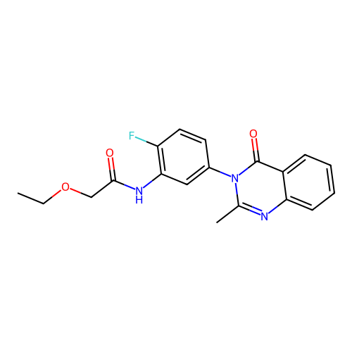 2-ethoxy-N-(2-fluoro-5-(2-methyl-4-oxoquinazolin-3(4H)-yl)phenyl)acetamide structure