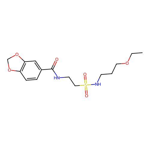 N-(2-(N-(3-ethoxypropyl)sulfamoyl)ethyl)benzo[d][1,3]dioxole-5-carboxamide structure