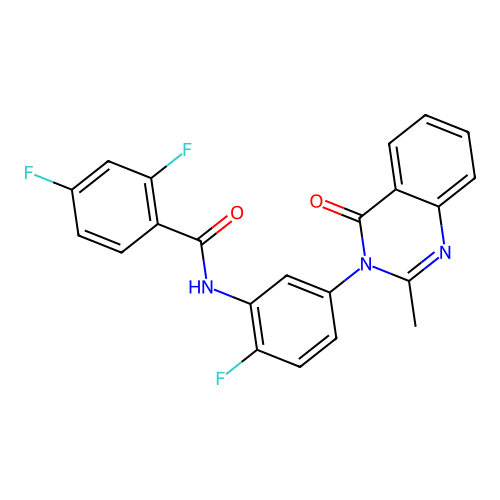 2,4-difluoro-N-(2-fluoro-5-(2-methyl-4-oxoquinazolin-3(4H)-yl)phenyl)benzamide structure
