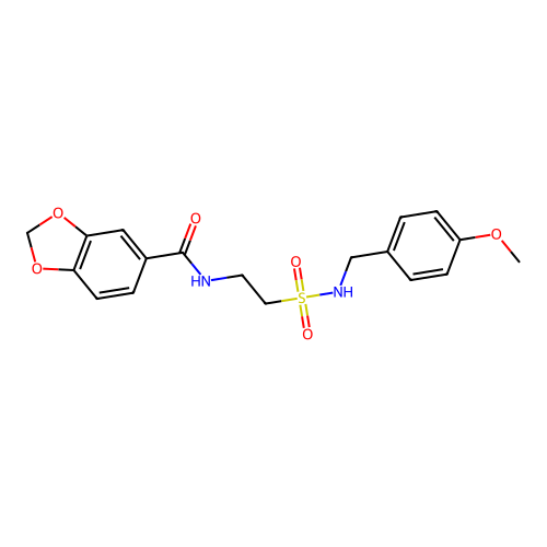 N-[2-[(4-methoxyphenyl)methylsulfamoyl]ethyl]-1,3-benzodioxole-5-carboxamide structure