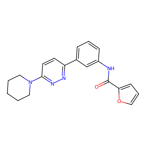 N-[3-(6-piperidin-1-ylpyridazin-3-yl)phenyl]furan-2-carboxamide structure