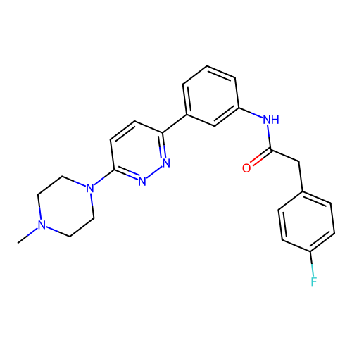 2-(4-fluorophenyl)-N-{3-[6-(4-methylpiperazin-1-yl)pyridazin-3-yl]phenyl}acetamide structure