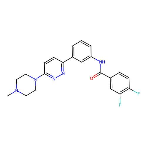 3,4-difluoro-N-[3-[6-(4-methylpiperazin-1-yl)pyridazin-3-yl]phenyl]benzamide structure