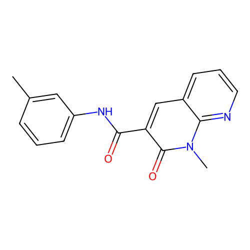 1-methyl-2-oxo-N-(m-tolyl)-1,2-dihydro-1,8-naphthyridine-3-carboxamide structure