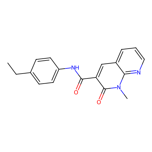 N-(4-ethylphenyl)-1-methyl-2-oxo-1,2-dihydro-1,8-naphthyridine-3-carboxamide structure