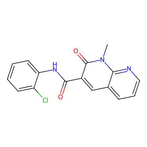 N-(2-chlorophenyl)-1-methyl-2-oxo-1,2-dihydro-1,8-naphthyridine-3-carboxamide structure