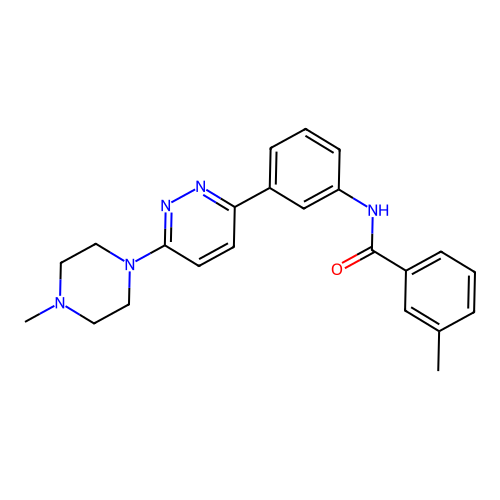 3-methyl-N-[3-[6-(4-methylpiperazin-1-yl)pyridazin-3-yl]phenyl]benzamide structure