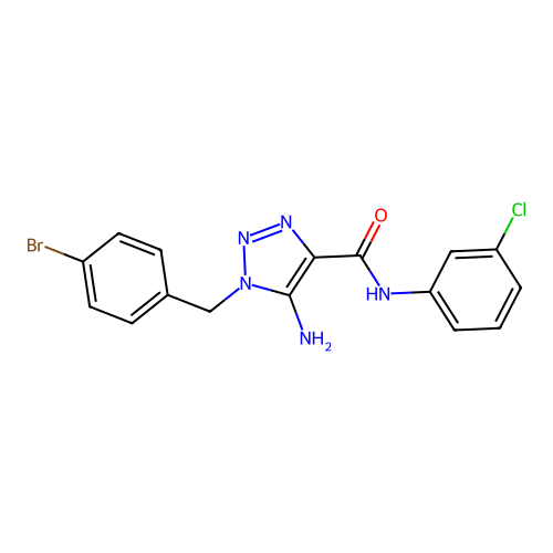 5-amino-1-(4-bromobenzyl)-N-(3-chlorophenyl)-1H-1,2,3-triazole-4-carboxamide structure