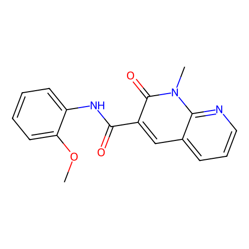 N-(2-methoxyphenyl)-1-methyl-2-oxo-1,2-dihydro-1,8-naphthyridine-3-carboxamide structure
