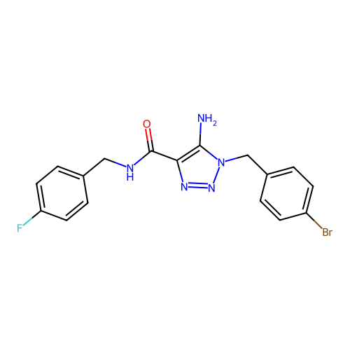 5-amino-1-(4-bromobenzyl)-N-(4-fluorobenzyl)-1H-1,2,3-triazole-4-carboxamide structure