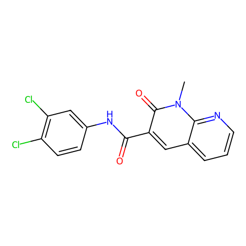 N-(3,4-dichlorophenyl)-1-methyl-2-oxo-1,2-dihydro-1,8-naphthyridine-3-carboxamide structure
