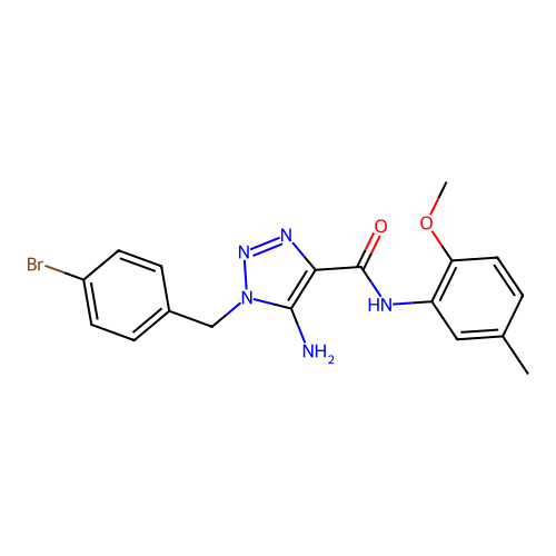 5-amino-1-(4-bromobenzyl)-N-(2-methoxy-5-methylphenyl)-1H-1,2,3-triazole-4-carboxamide structure