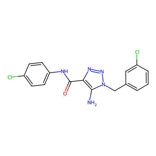 5-amino-1-(3-chlorobenzyl)-N-(4-chlorophenyl)-1H-1,2,3-triazole-4-carboxamide structure