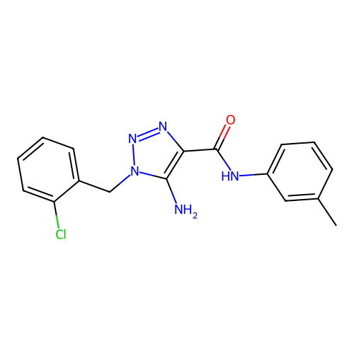 5-amino-1-(2-chlorobenzyl)-N-(3-methylphenyl)-1H-1,2,3-triazole-4-carboxamide structure