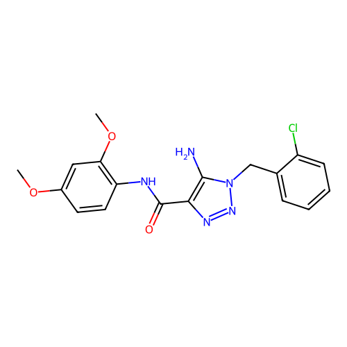 5-amino-1-(2-chlorobenzyl)-N-(2,4-dimethoxyphenyl)-1H-1,2,3-triazole-4-carboxamide structure