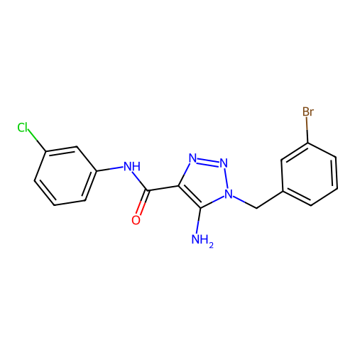 5-amino-1-(3-bromobenzyl)-N-(3-chlorophenyl)-1H-1,2,3-triazole-4-carboxamide structure