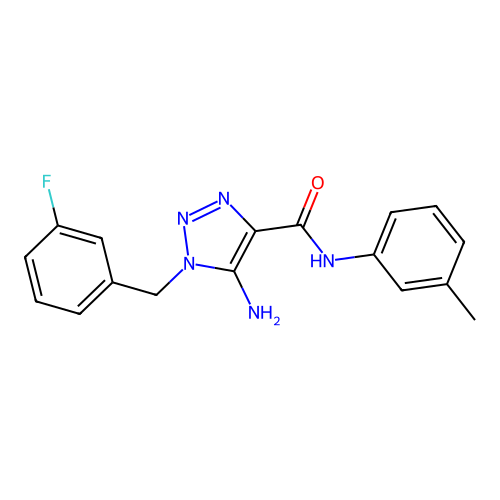 5-amino-1-(3-fluorobenzyl)-N-(3-methylphenyl)-1H-1,2,3-triazole-4-carboxamide structure