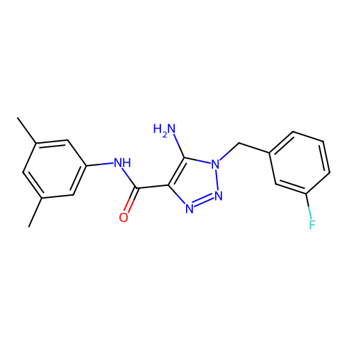 5-amino-N-(3,5-dimethylphenyl)-1-(3-fluorobenzyl)-1H-1,2,3-triazole-4-carboxamide structure