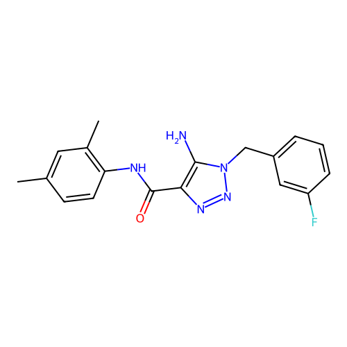 5-amino-N-(2,4-dimethylphenyl)-1-(3-fluorobenzyl)-1H-1,2,3-triazole-4-carboxamide structure
