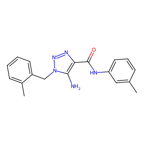 5-amino-1-(2-methylbenzyl)-N-(3-methylphenyl)-1H-1,2,3-triazole-4-carboxamide structure