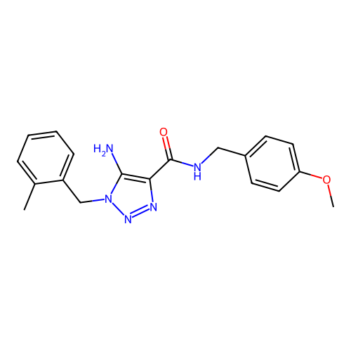 5-amino-N-(4-methoxybenzyl)-1-(2-methylbenzyl)-1H-1,2,3-triazole-4-carboxamide structure