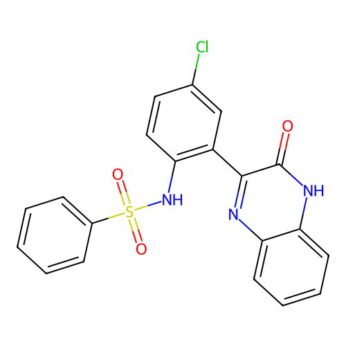 N-[4-chloro-2-(3-oxo-4H-quinoxalin-2-yl)phenyl]benzenesulfonamide structure