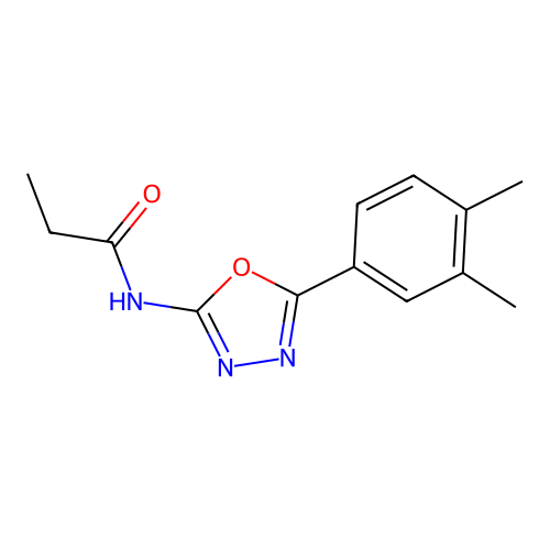 N-[5-(3,4-dimethylphenyl)-1,3,4-oxadiazol-2-yl]propanamide structure