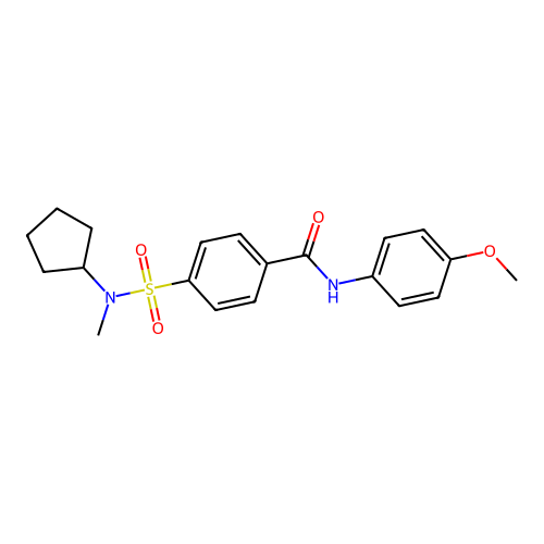 4-[cyclopentyl(methyl)sulfamoyl]-N-(4-methoxyphenyl)benzamide structure
