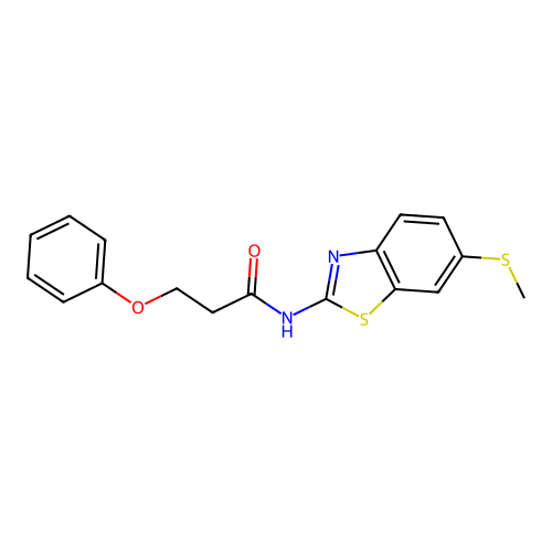 N-(6-(methylthio)benzo[d]thiazol-2-yl)-3-phenoxypropanamide structure